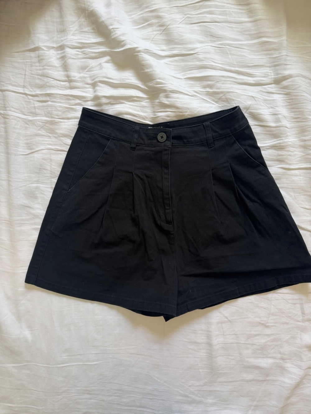 ASOS Black High Waist Pleated Women's Shorts